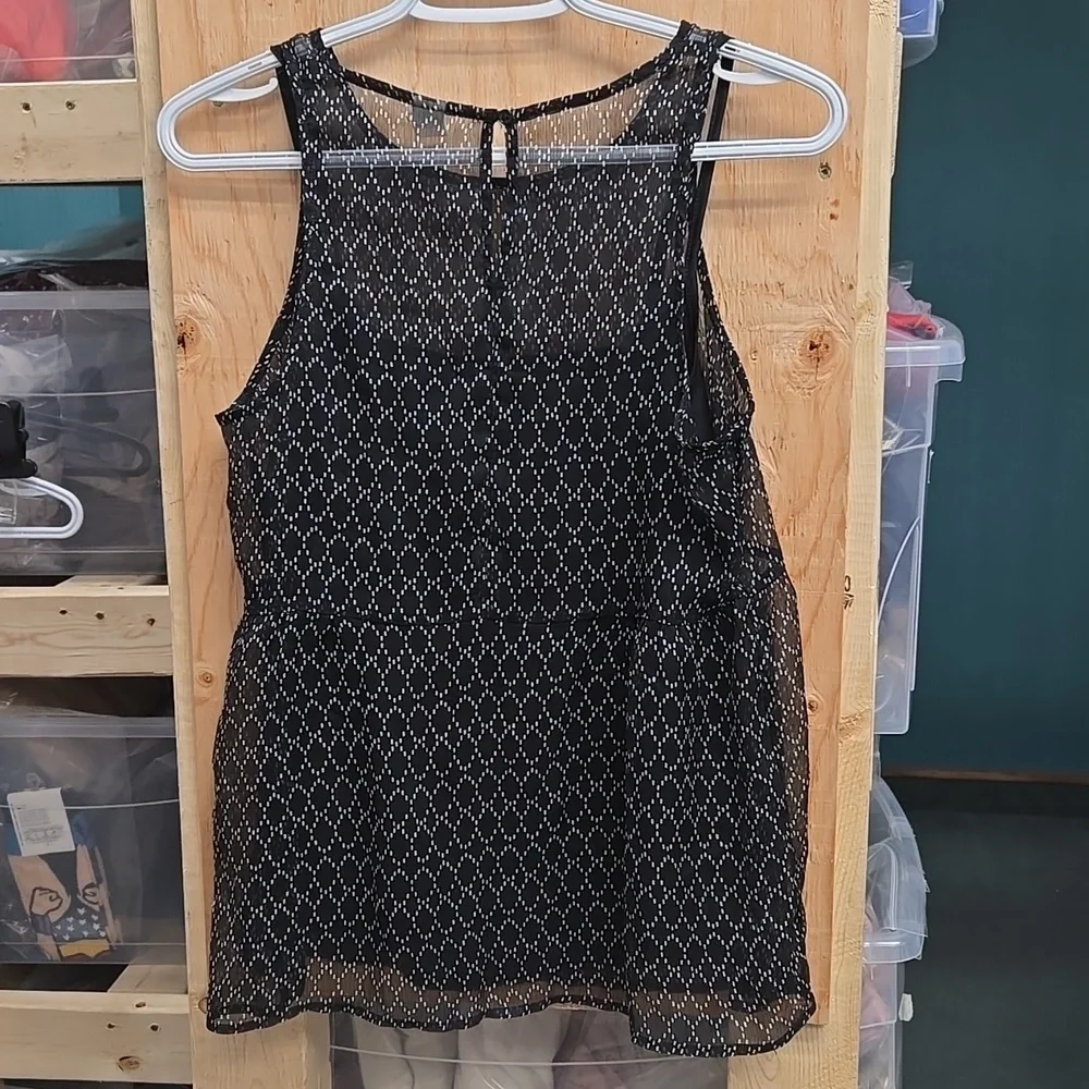 Old Navy Size S Black and White Tank Top Blouse - Picture 3 of 9